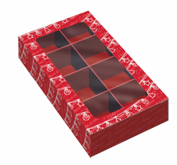 Коробка с окном 8 конфет Гирлянда, 180х100х35 мм (дно и обечайка) — изображение 3